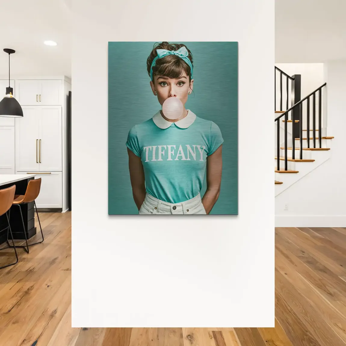 Audrey Bubble Tiffany Aluminiumbild gebürstet