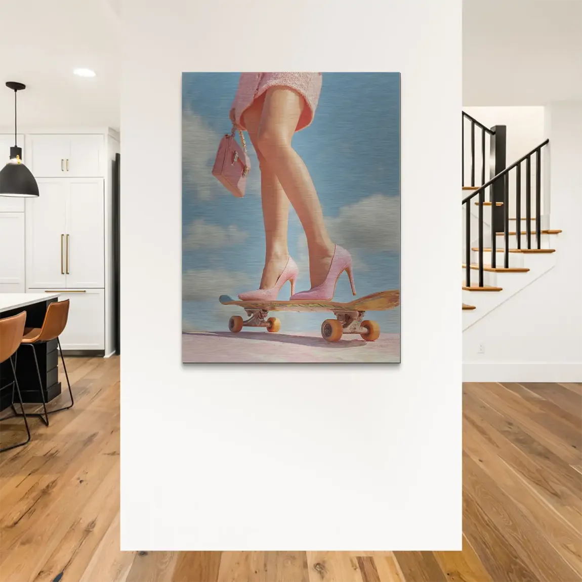Pink Skate Alu Gebürstet Bild