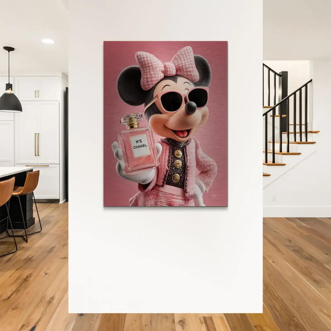 Paris Glam Minnie Maus Alu Gebürstet Bild