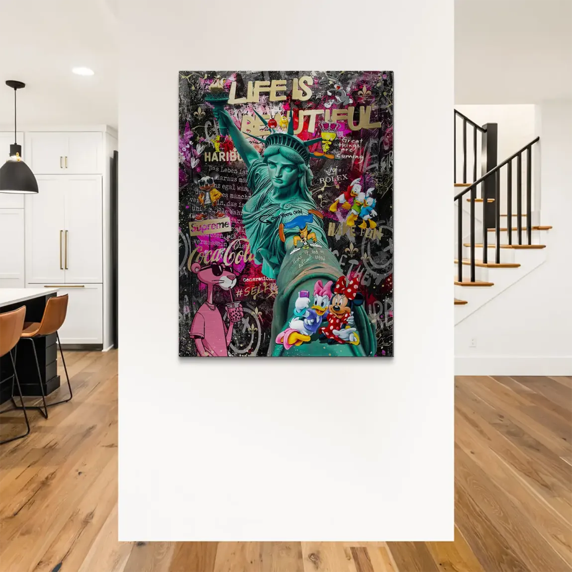 Liberty Selfie Pop Art Alu Gebürstet Bild