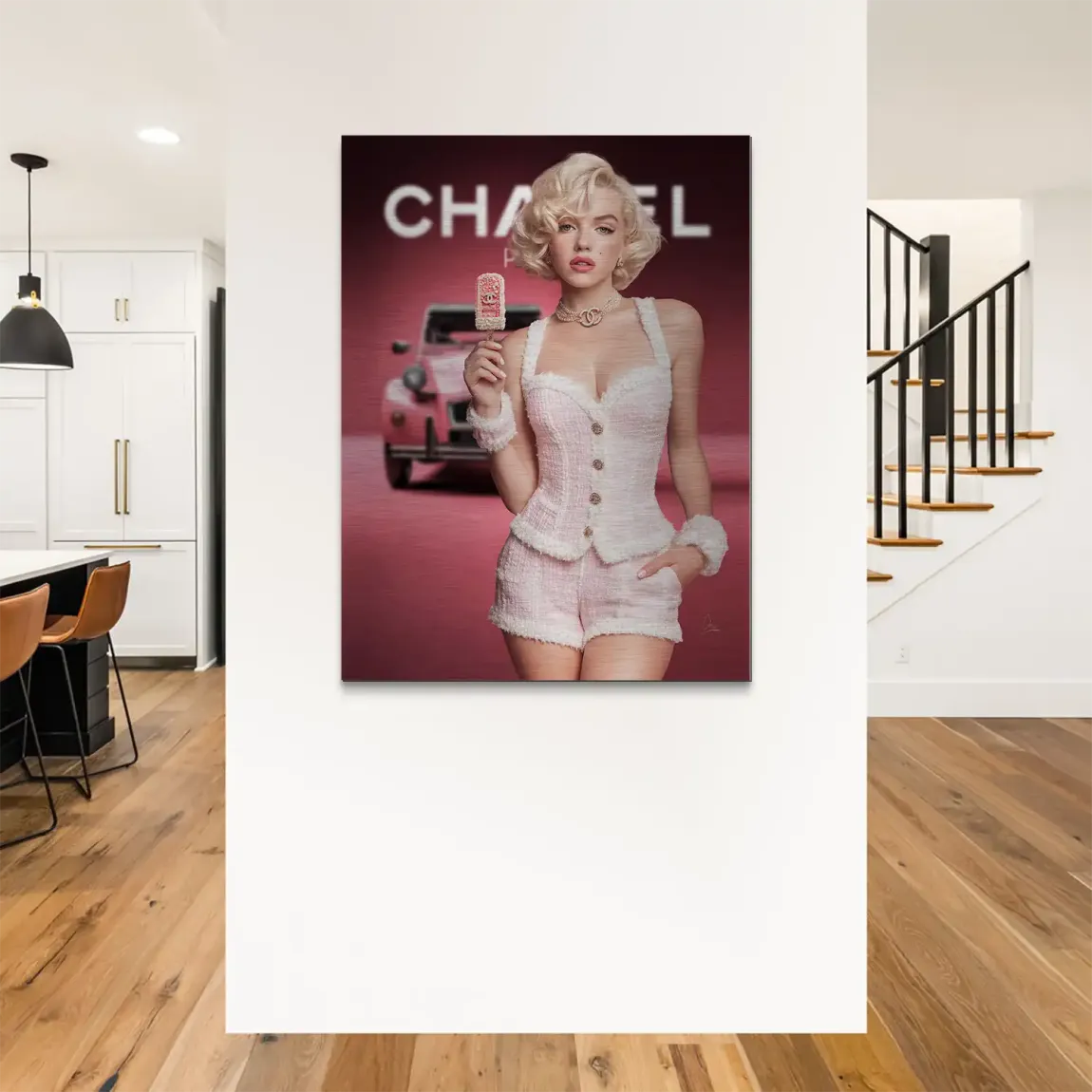 Pink Couture Marilyn Monroe Alu Gebürstet Bild