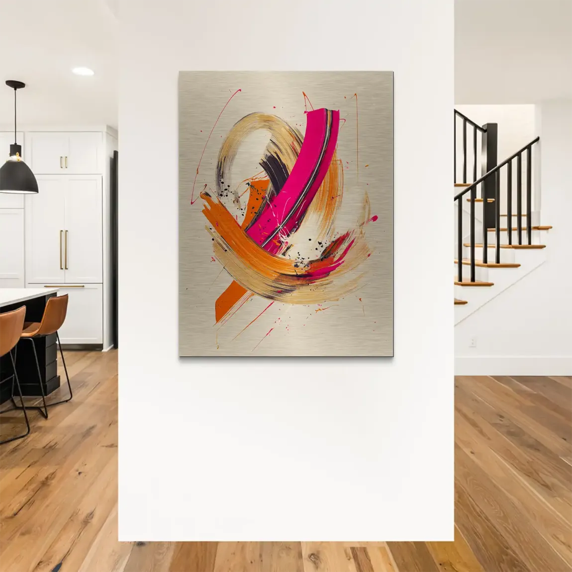 Bewegte Farbe Abstrakt Alu Gebürstet Bild