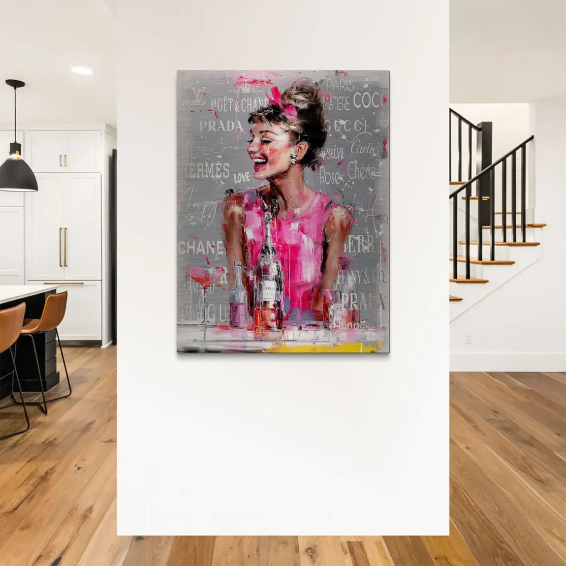 Champagne Bliss Audrey Hepburn Alu Gebürstet Bild