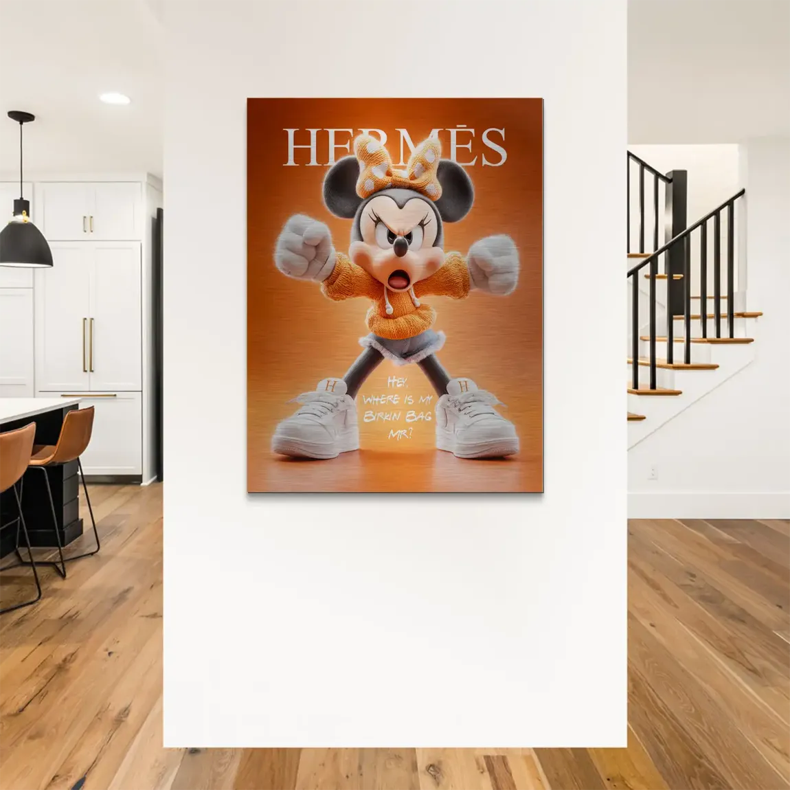Orange Charm Minnie Maus Alu Gebürstet Bild
