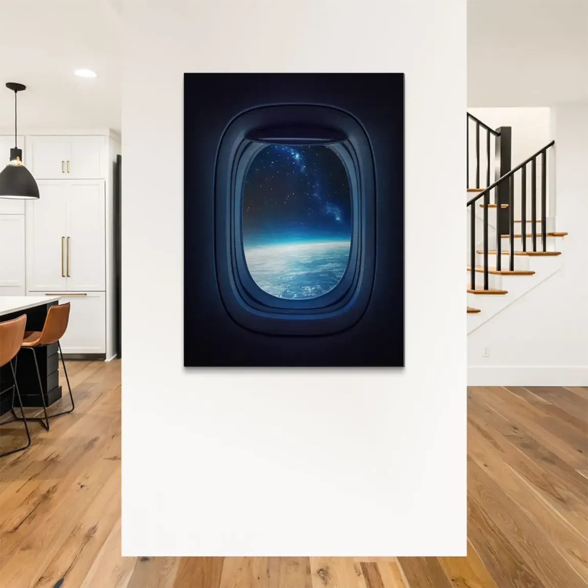 Flugzeugfenster Galaxie Alu Gebürstet Bild