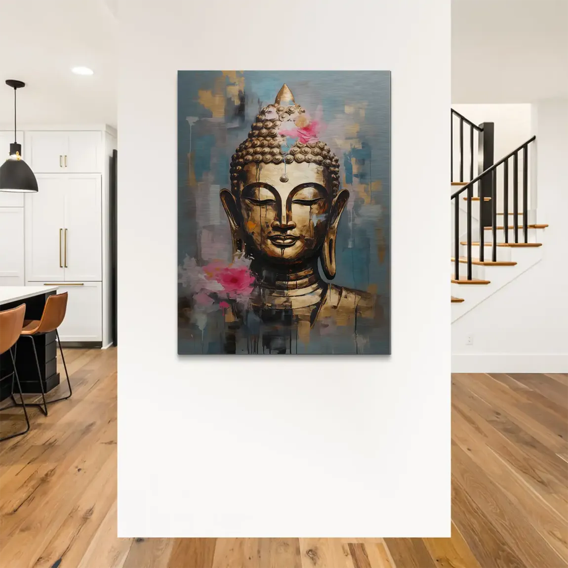 Golden Lotus Buddha Alu Gebürstet Bild