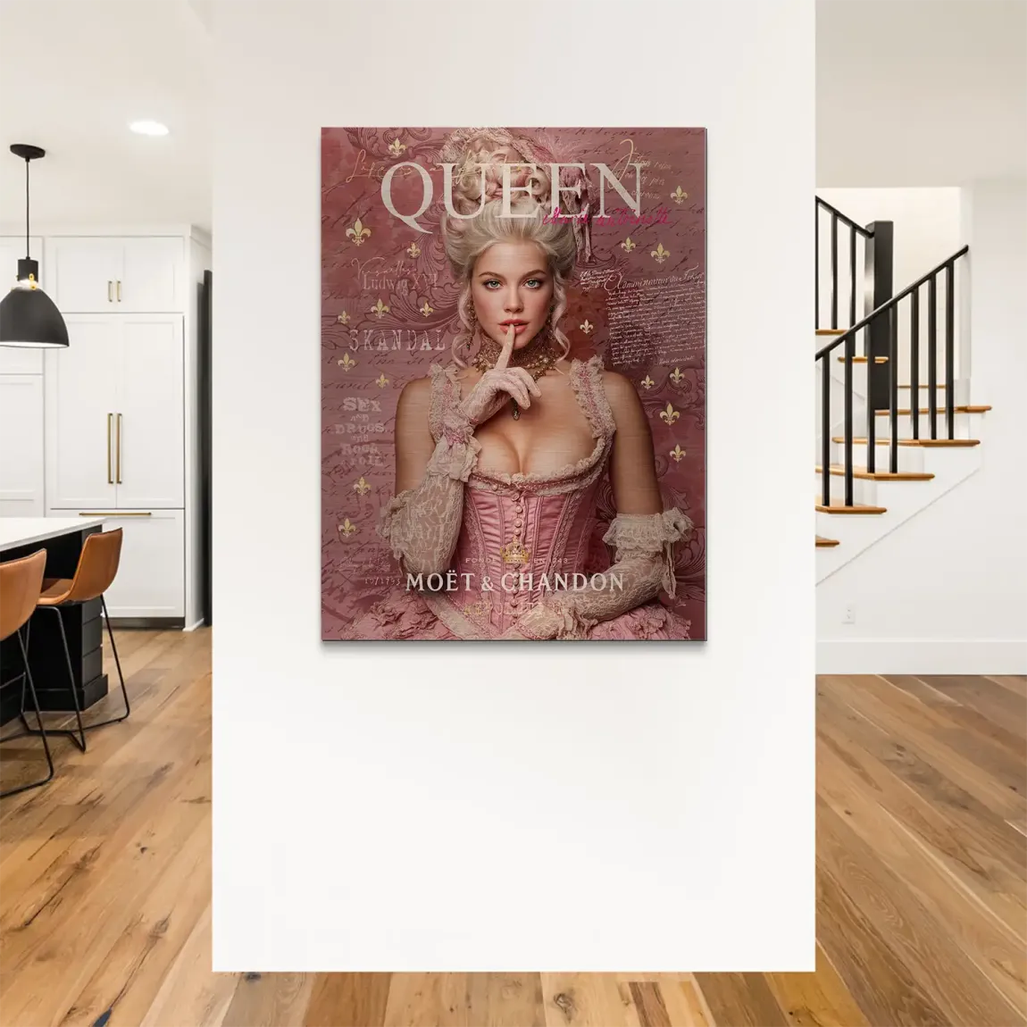 Marie Antoinette Rebellion Pop Art Alu Gebürstet Bild