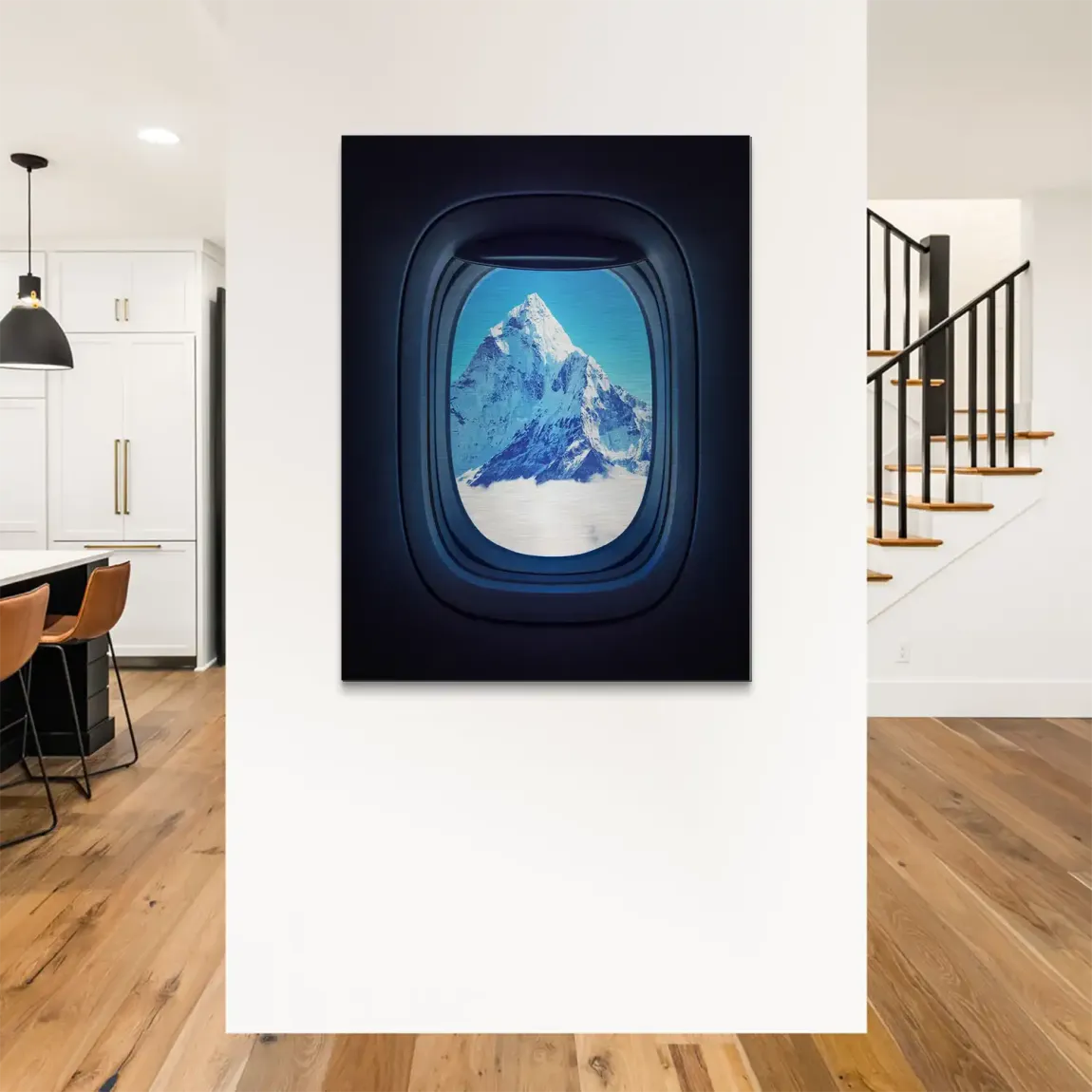 Flugzeugfenster Mount Everest Alu Gebürstet Bild