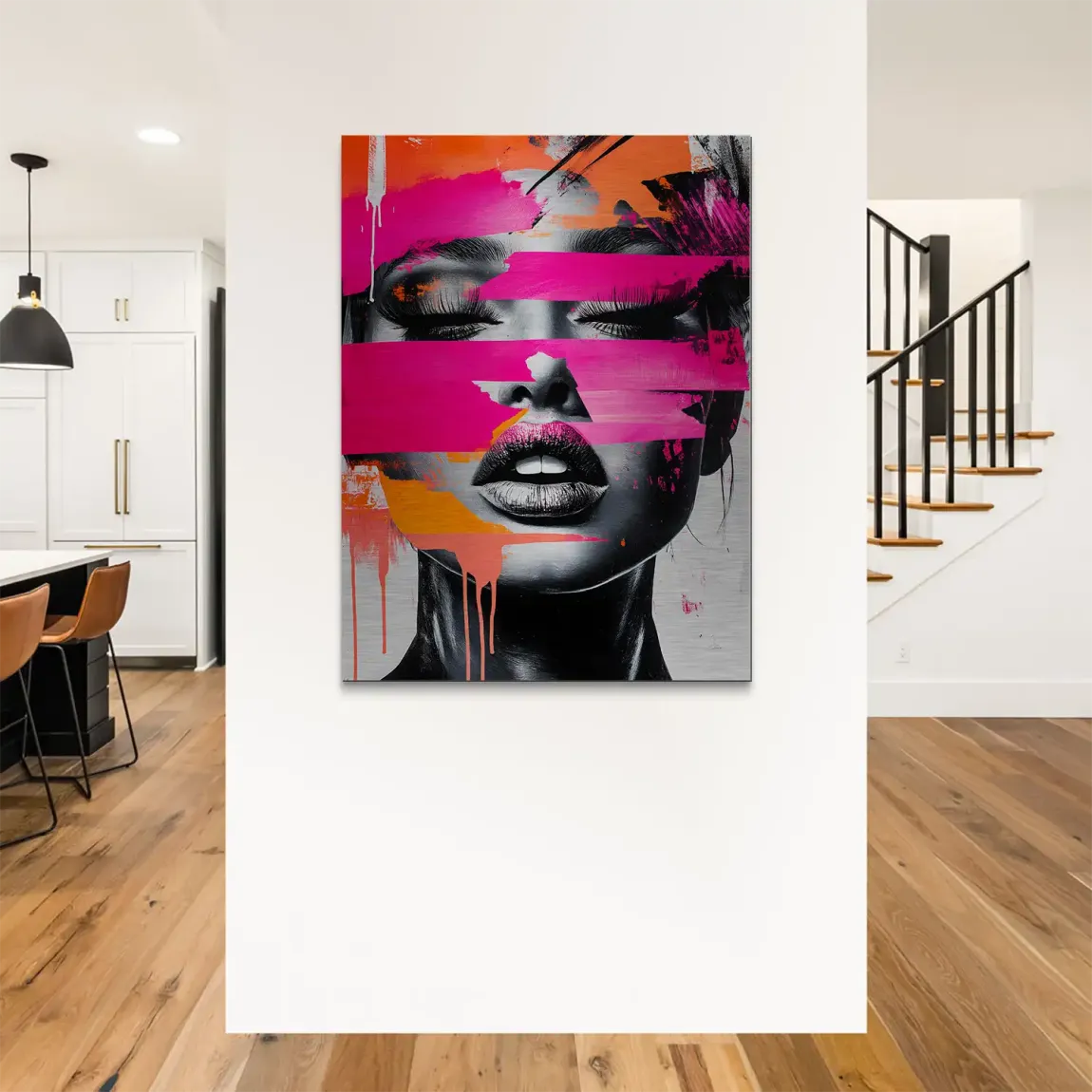 Abstrakt Pink Allure Alu Gebürstet Bild