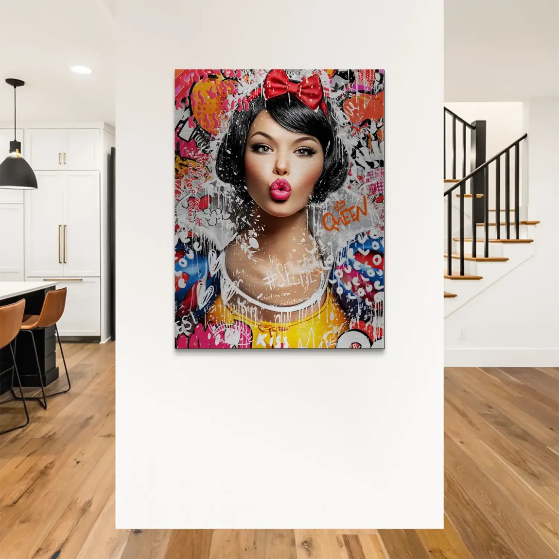 Schneewittchen Pop Art Queen Alu Gebürstet Bild