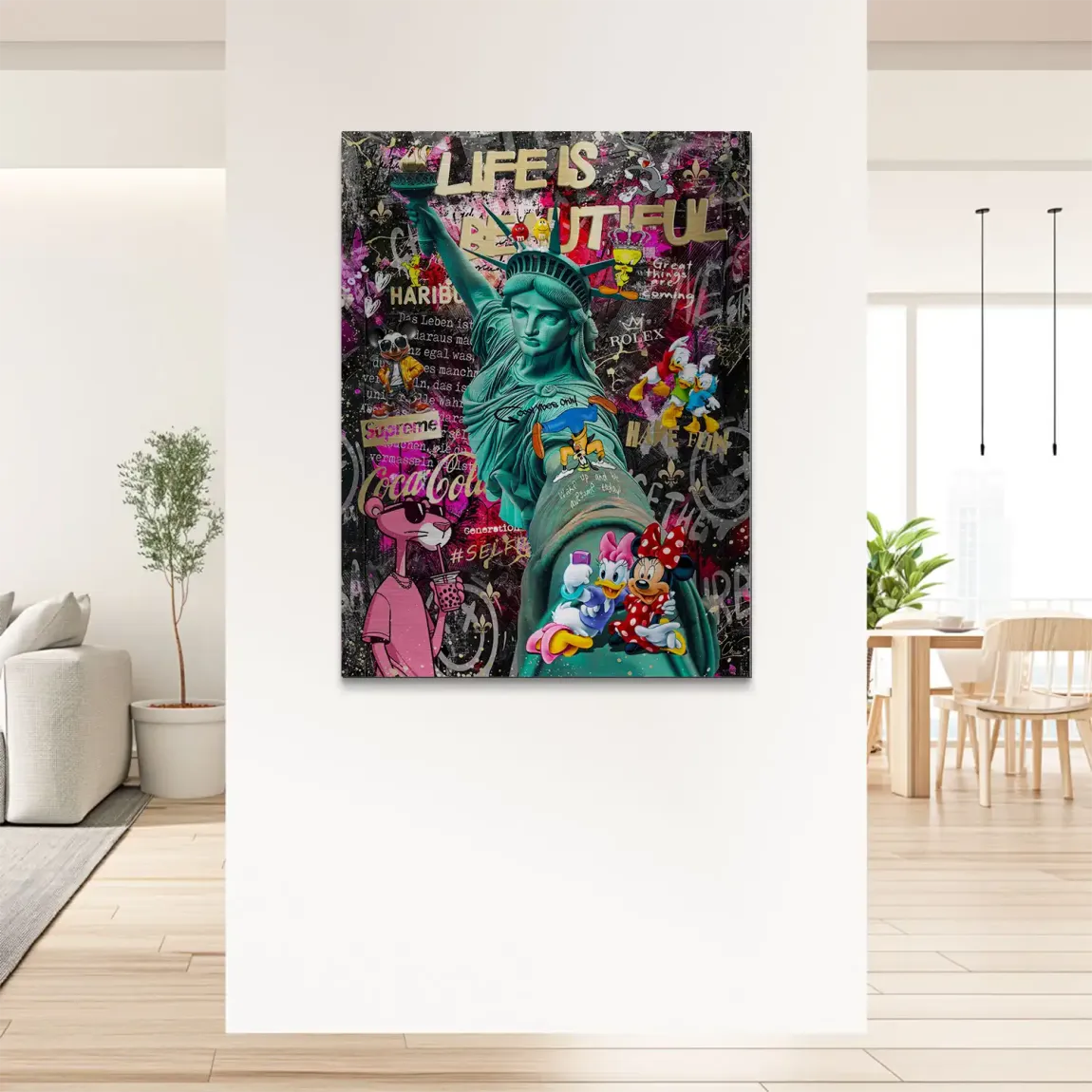 Liberty Selfie Pop Art Alu Gebürstet Bild
