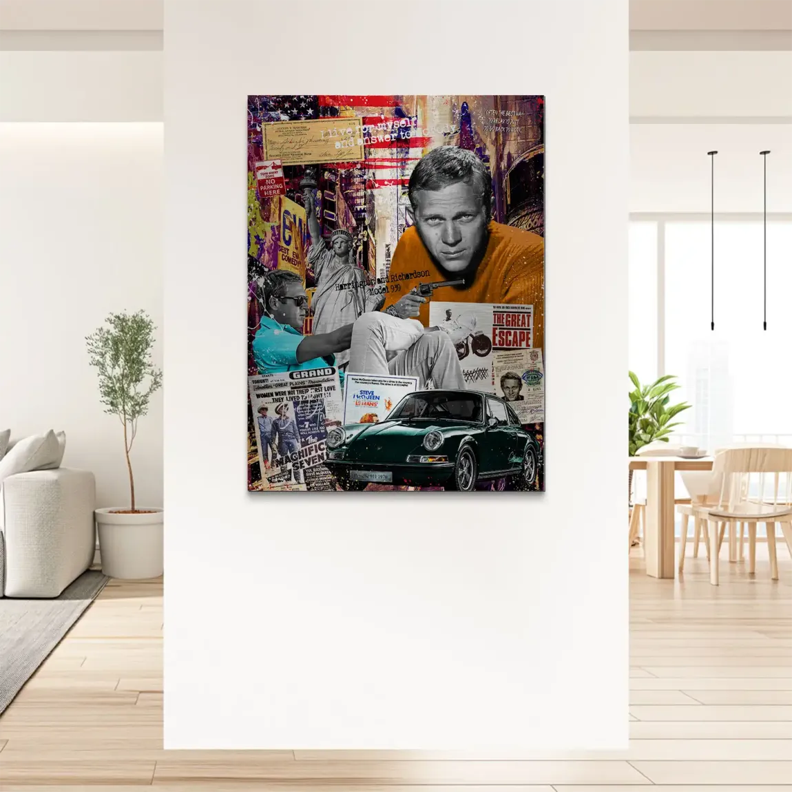 Steve McQueen Retro Drive Alu Gebürstet Bild