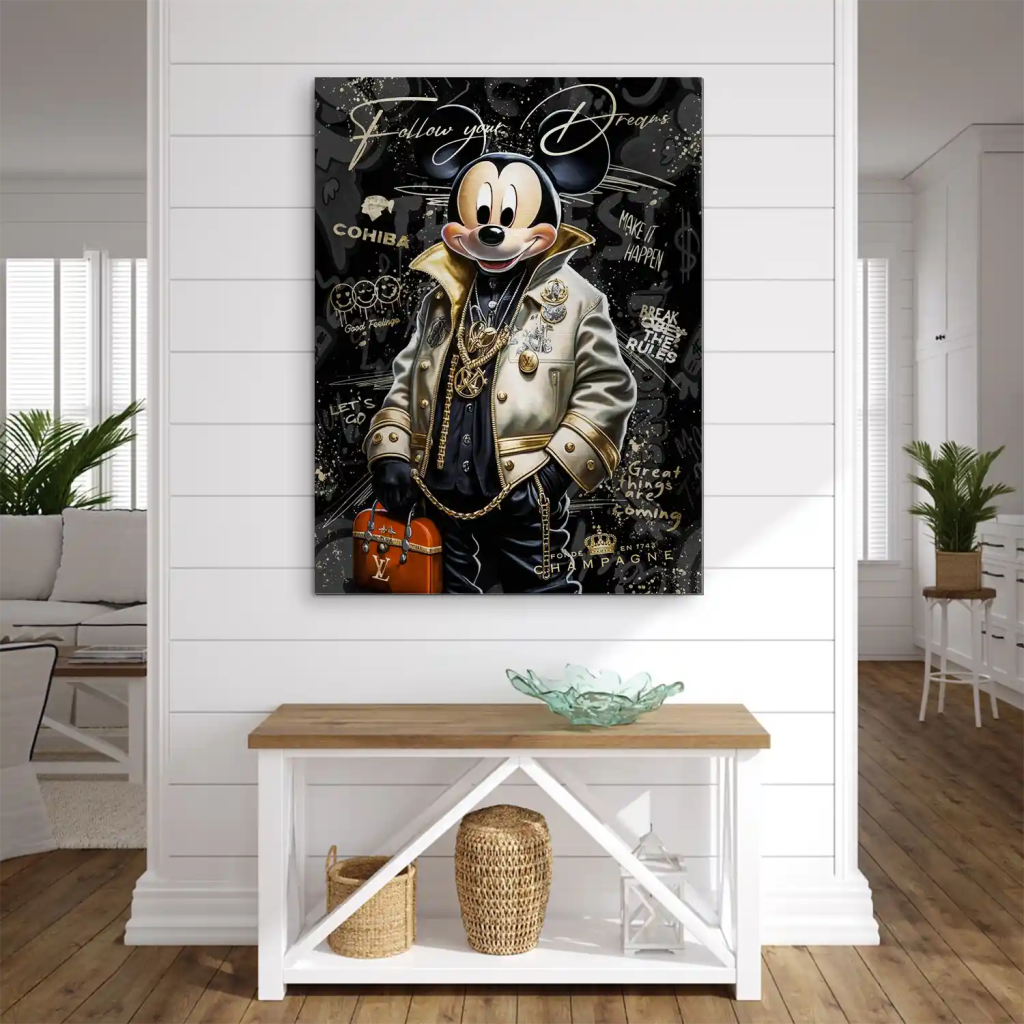 Micky Maus Dreams Pop Art Style Aludibond Brush Bild INGALERIE