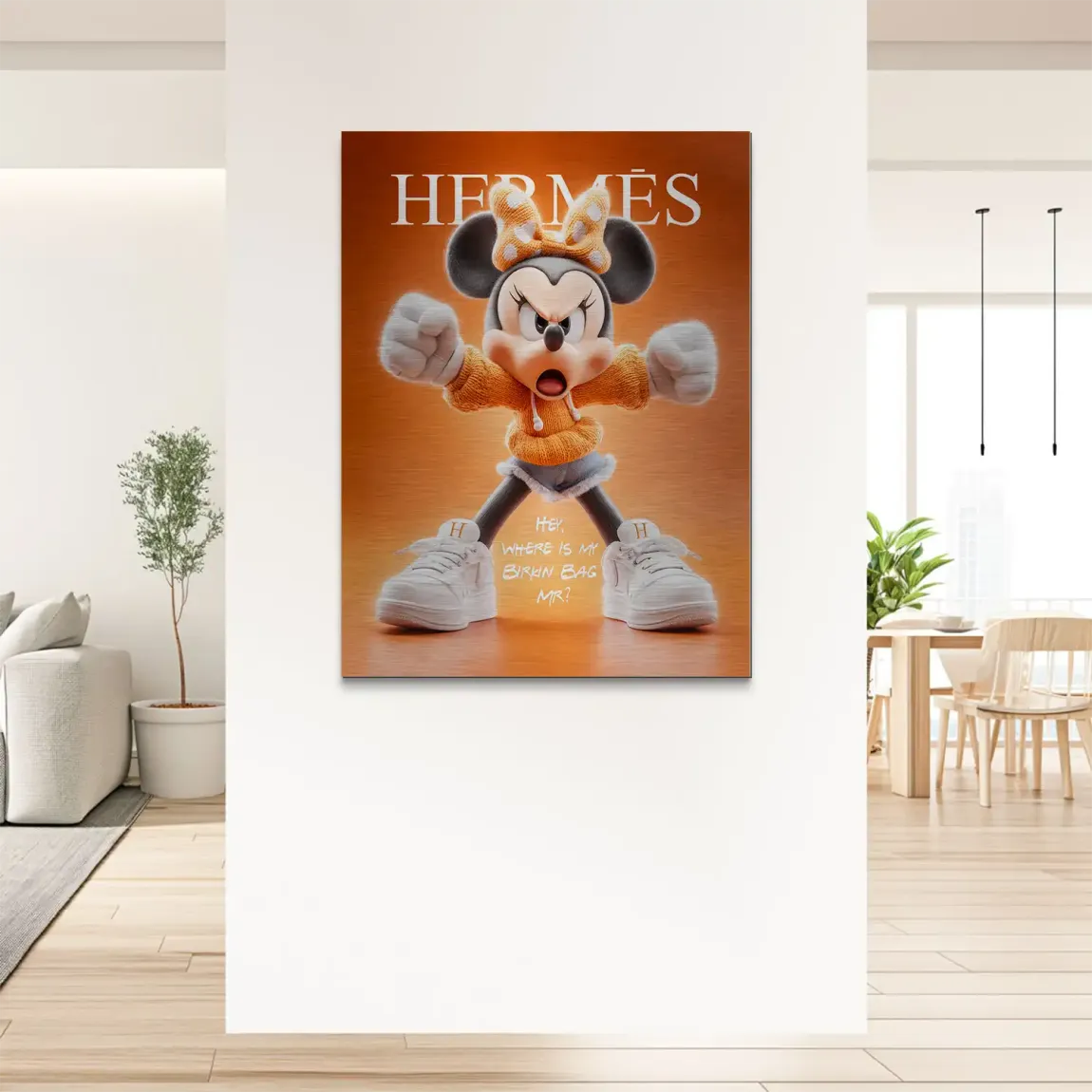 Orange Charm Minnie Maus Alu Gebürstet Bild