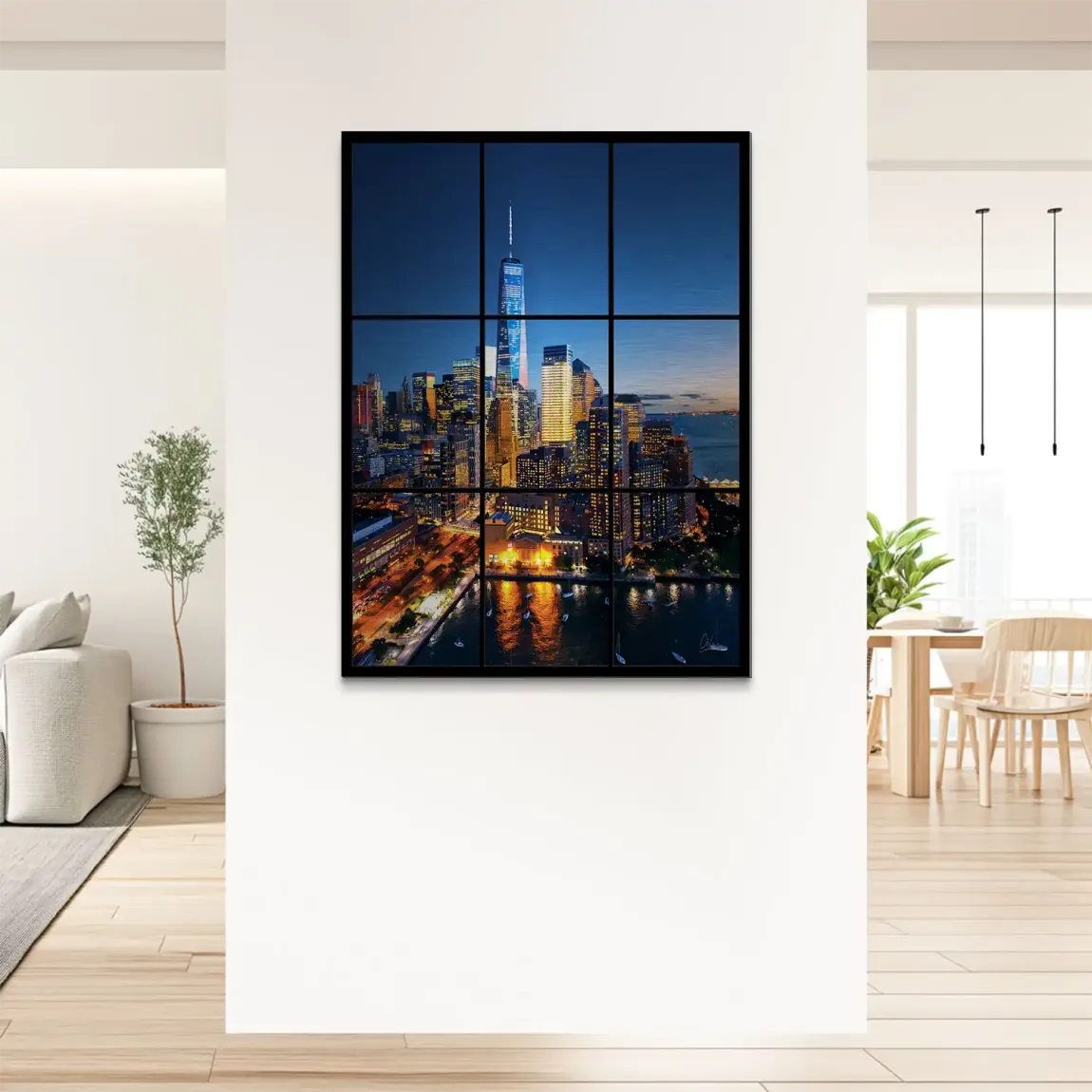 Skyline Lights New York Alu Gebürstet Bild