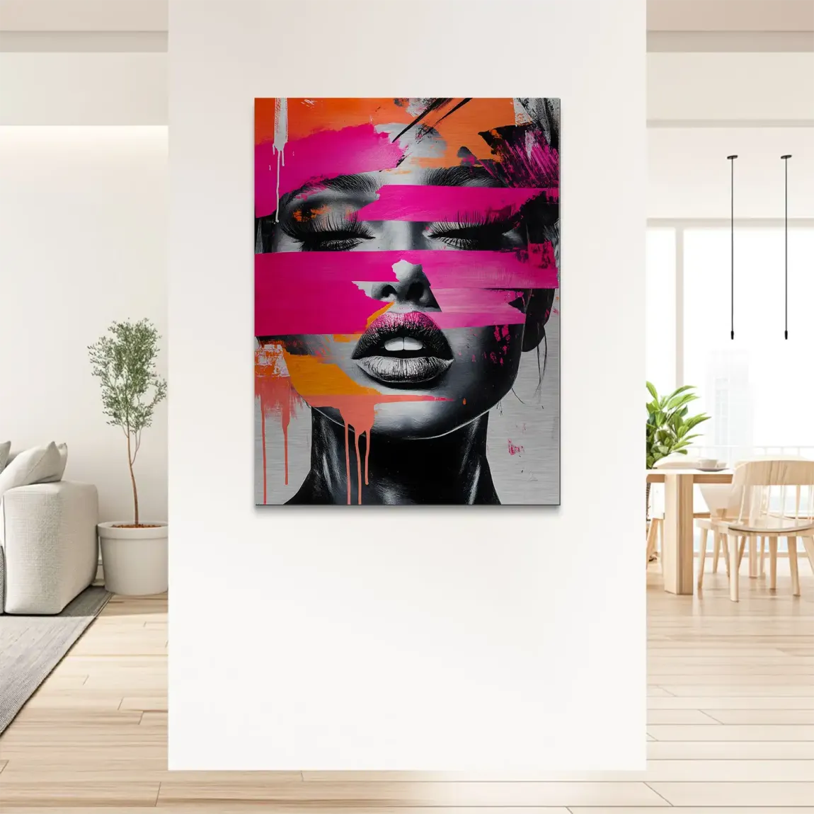 Abstrakt Pink Allure Alu Gebürstet Bild
