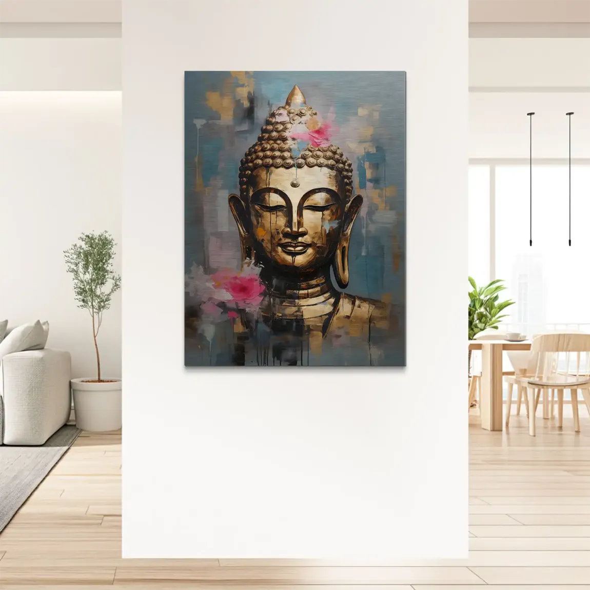 Golden Lotus Buddha Alu Gebürstet Bild