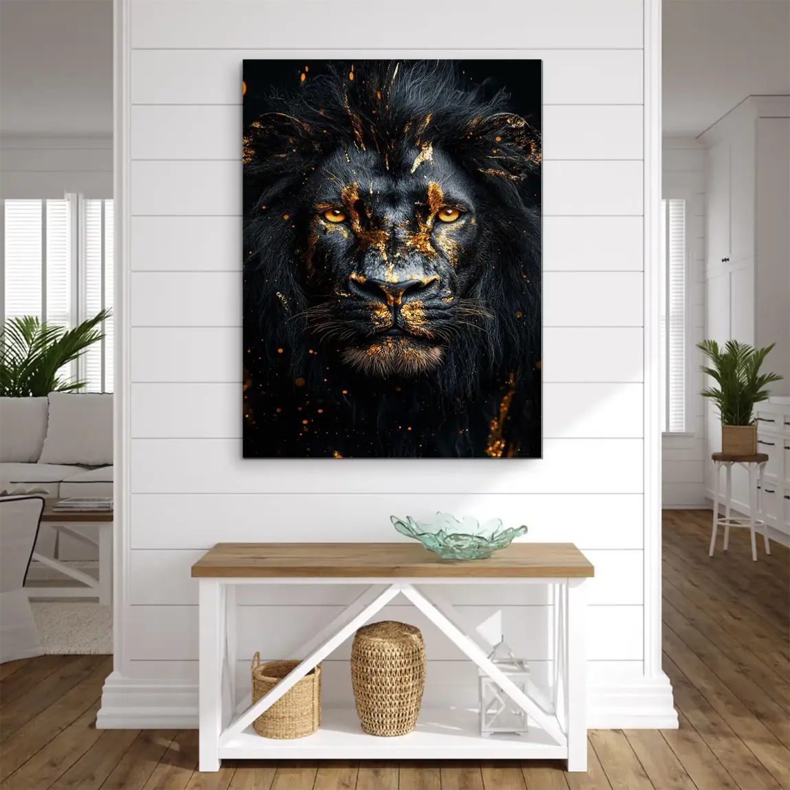 Black Lion in Gold Aludibond Gebürstet INGALERIE