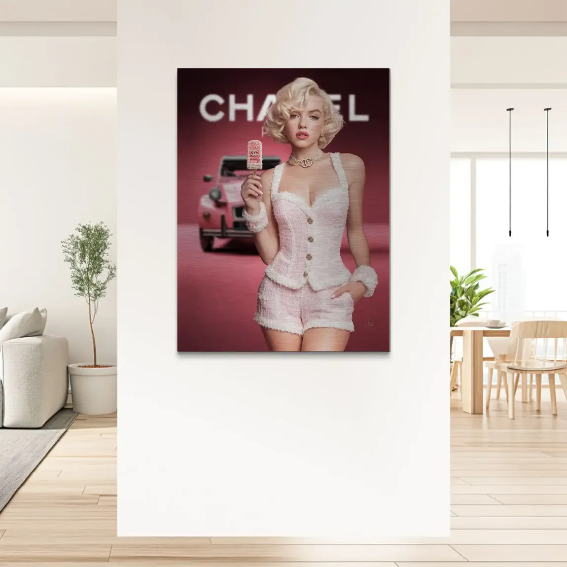 Pink Couture Marilyn Monroe Alu Gebürstet Bild