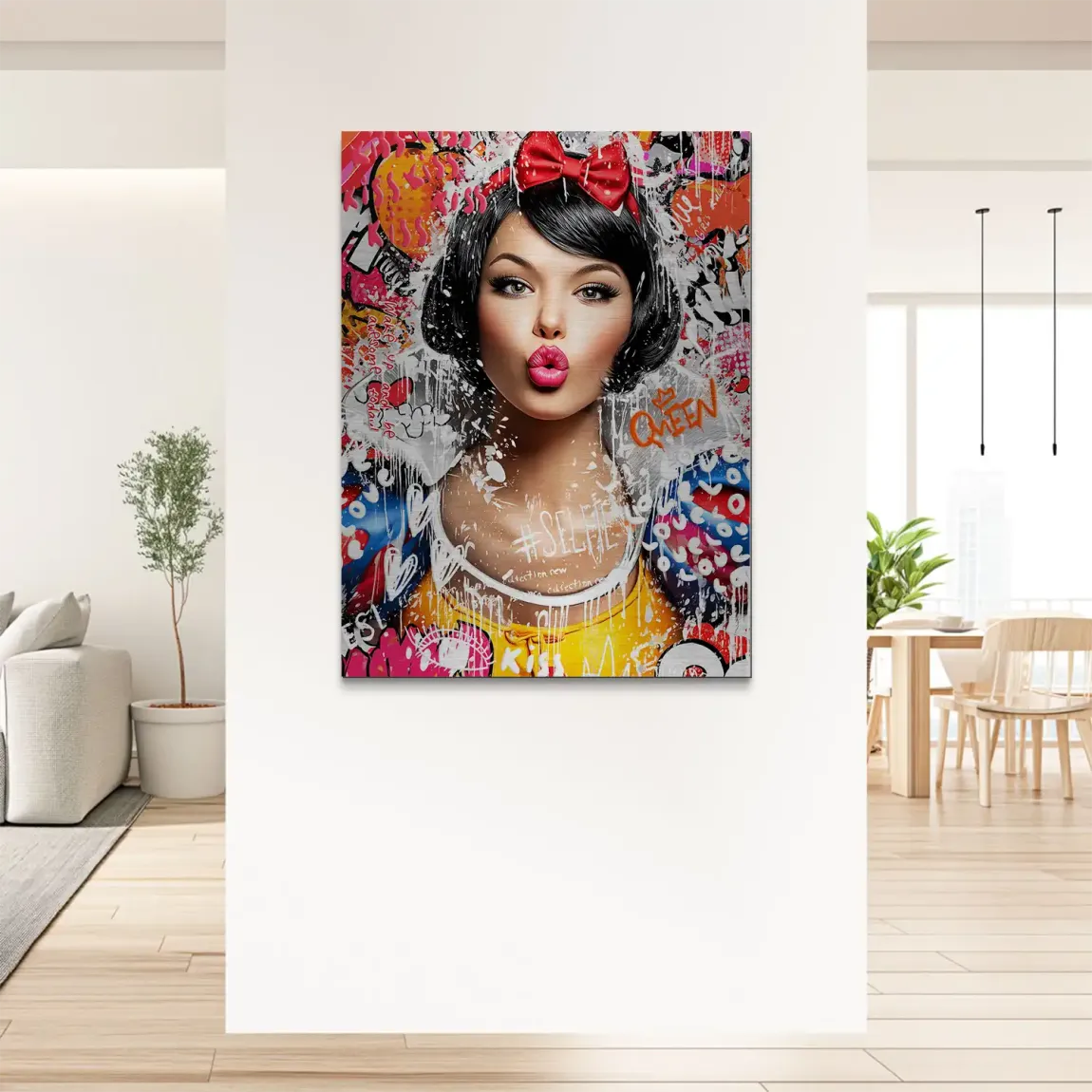 Schneewittchen Pop Art Queen Alu Gebürstet Bild
