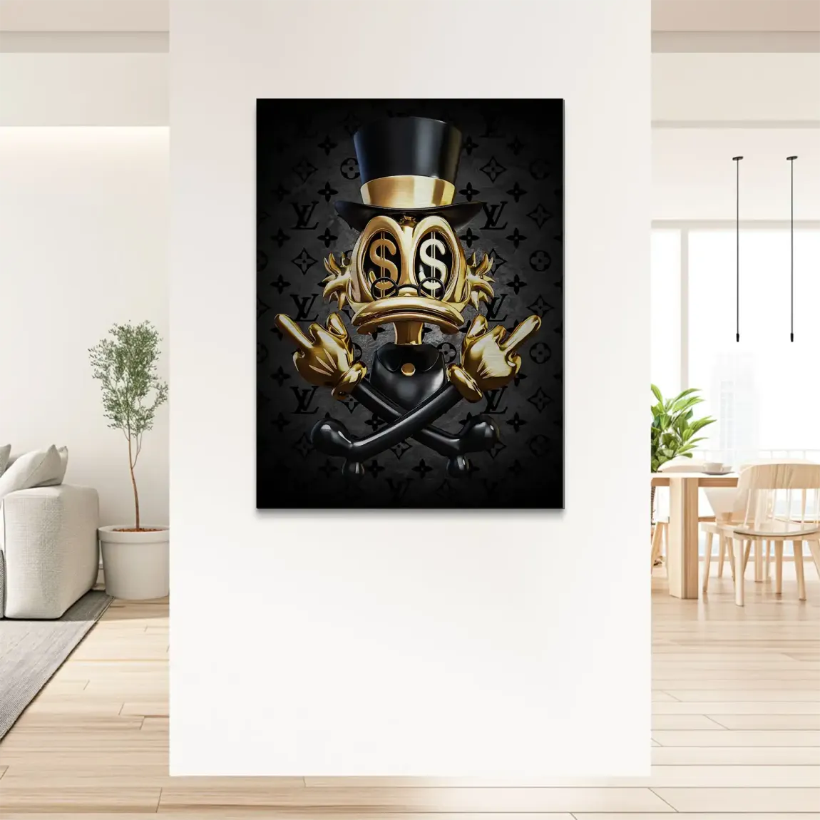 Money Skull Duck Alu Gebürstet Bild