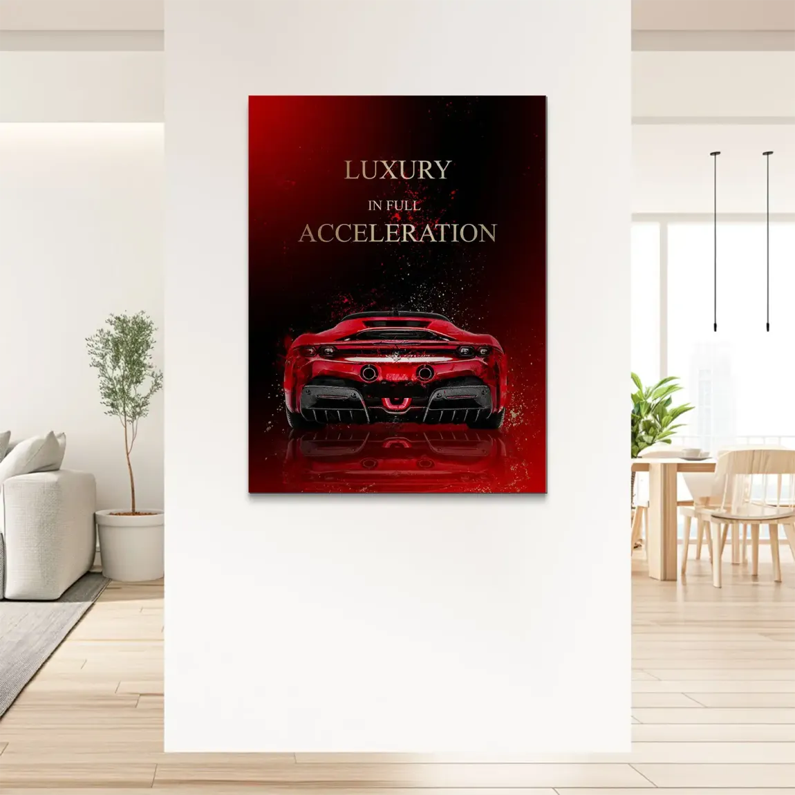 Ferrari Red Art Alu Gebürstet Bild