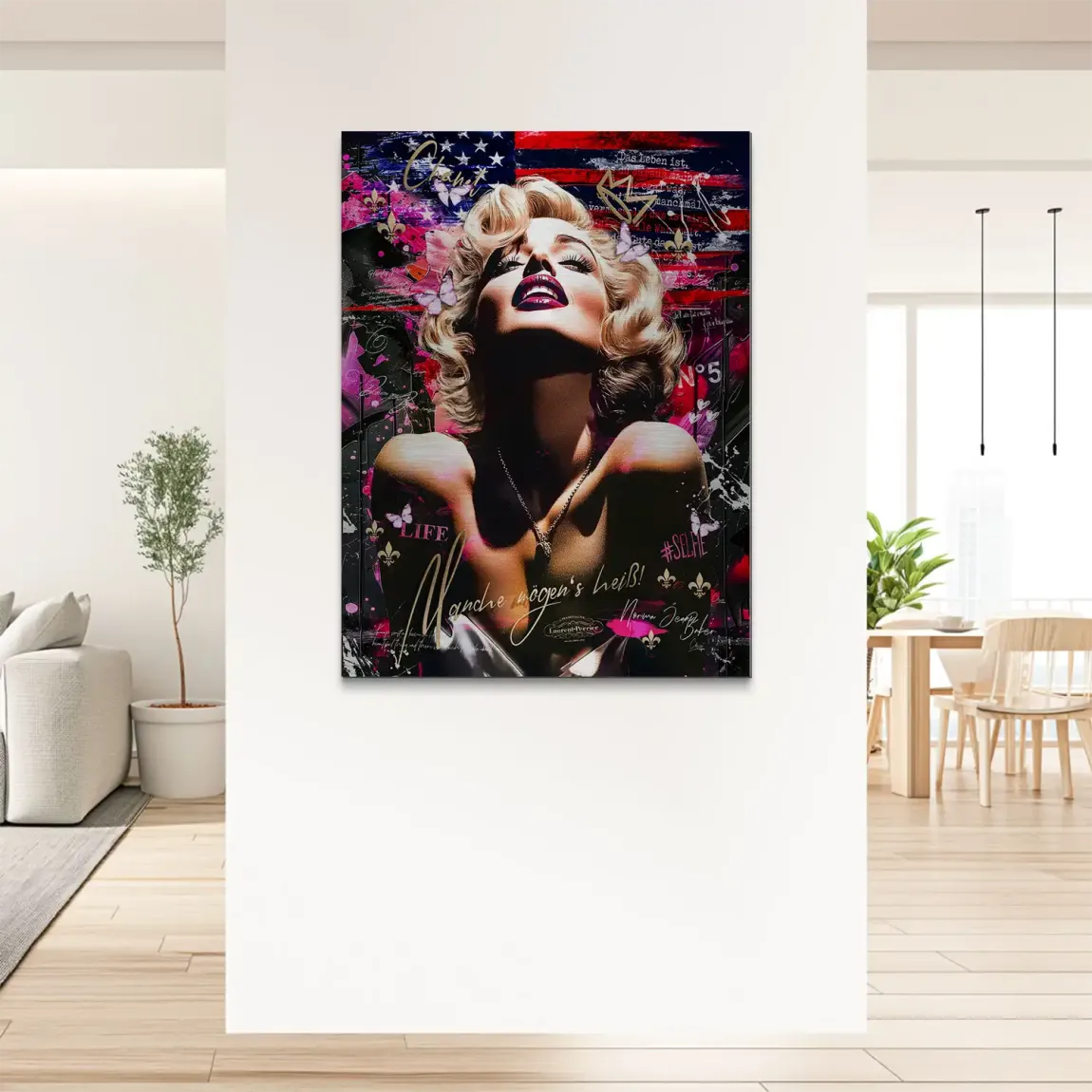 Pop Glam Marilyn Monroe Alu Gebürstet Bild