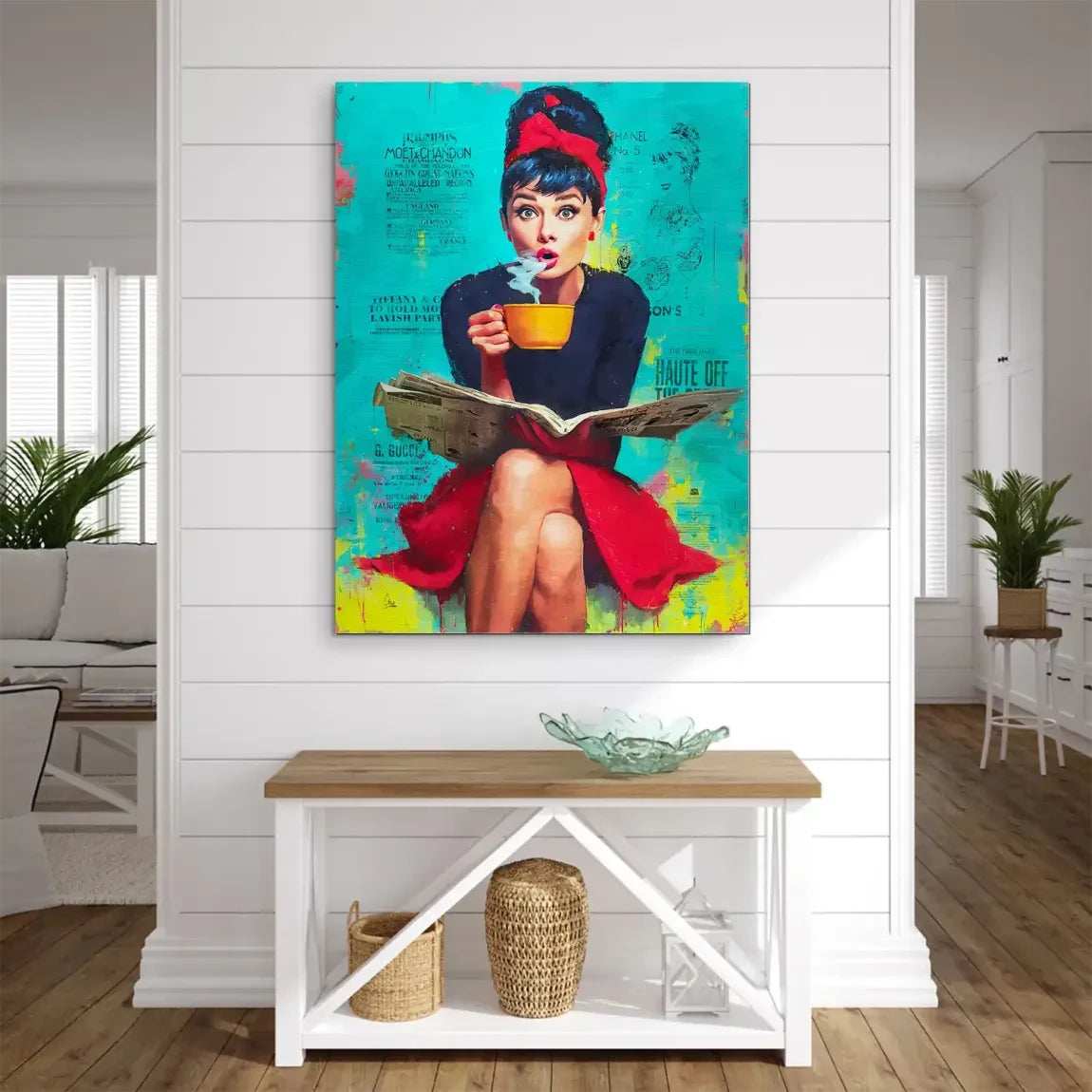 Audrey Hepburn News Pop Art Alu Gebürstet Bild INGALERIE