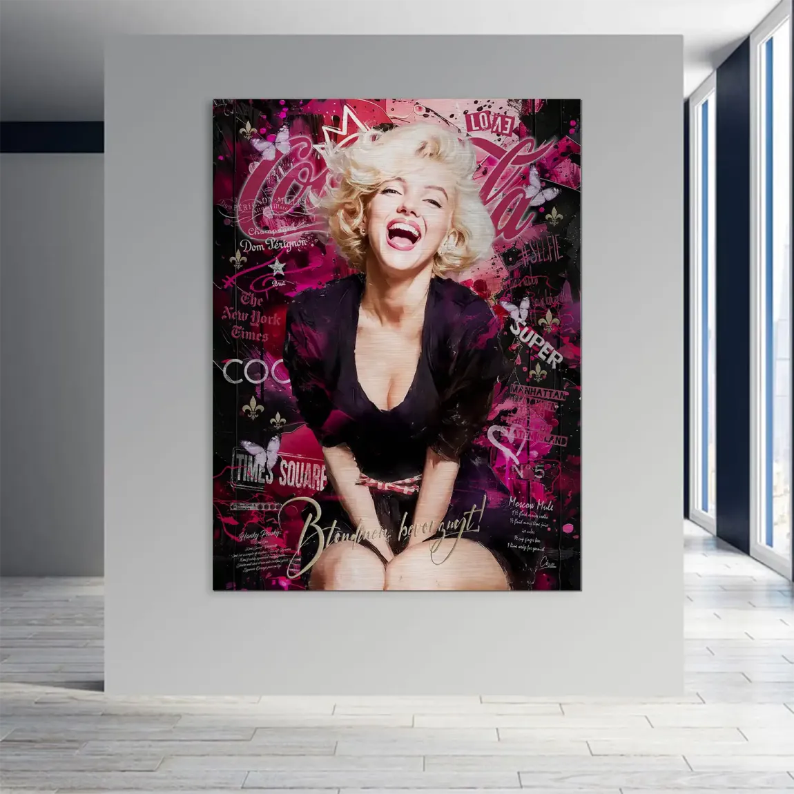 Marilyn Pink Vibes Alu Gebürstet Bild INGALERIE