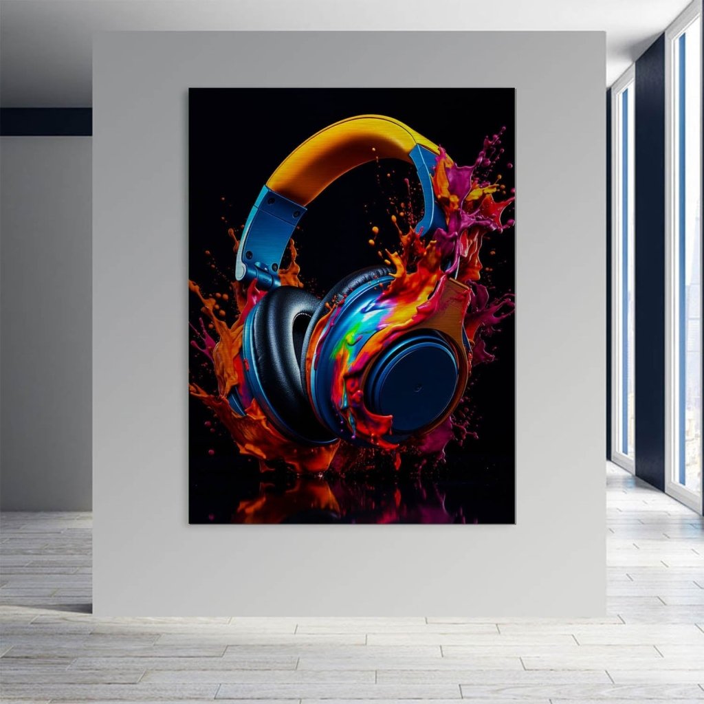 Headphones Abstrakt Aludibond Brush Bild INGALERIE