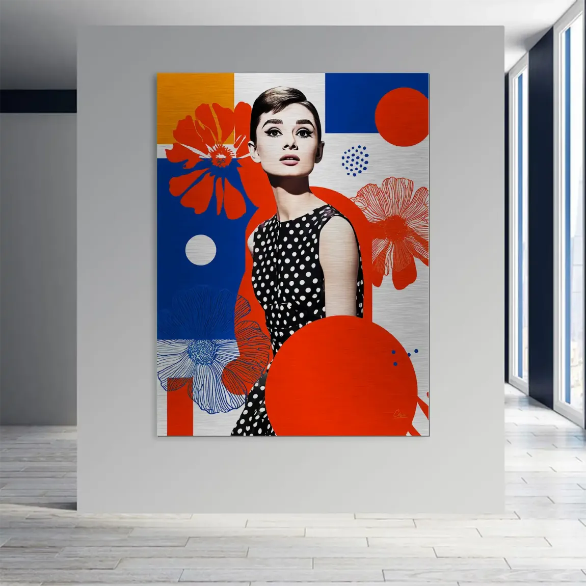Audrey Hepburn Mod Muse Edition Aludibond Gebürstet INGALERIE