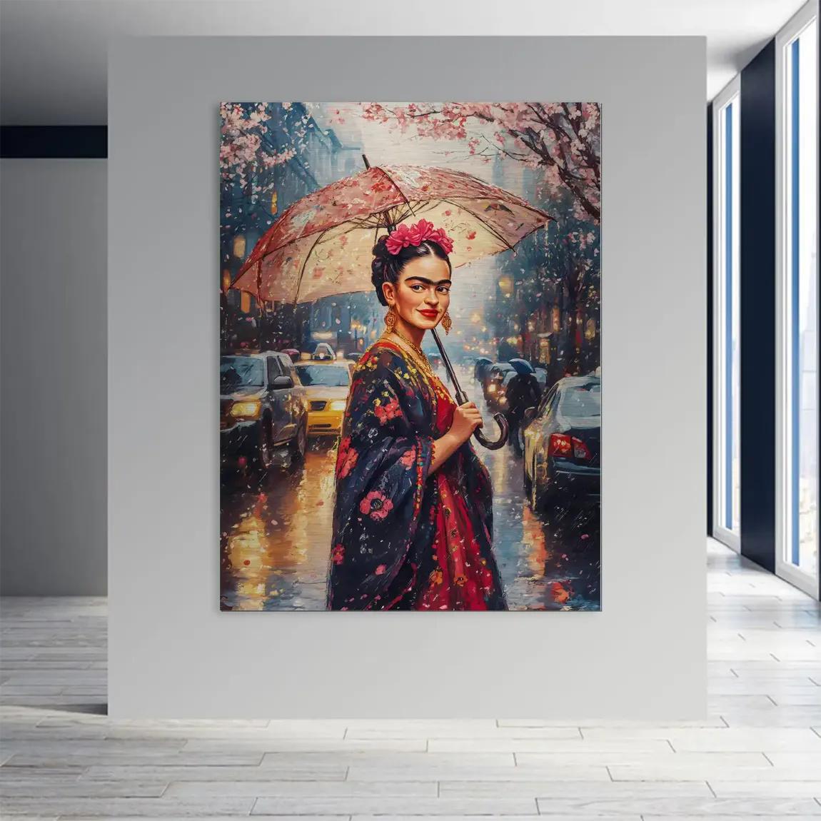 Frida im Abendregen Aludibond Gebürstet INGALERIE