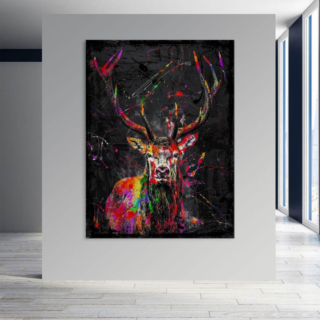 Hirsch Abstrakt Color Alu Gebürstet INGALERIE