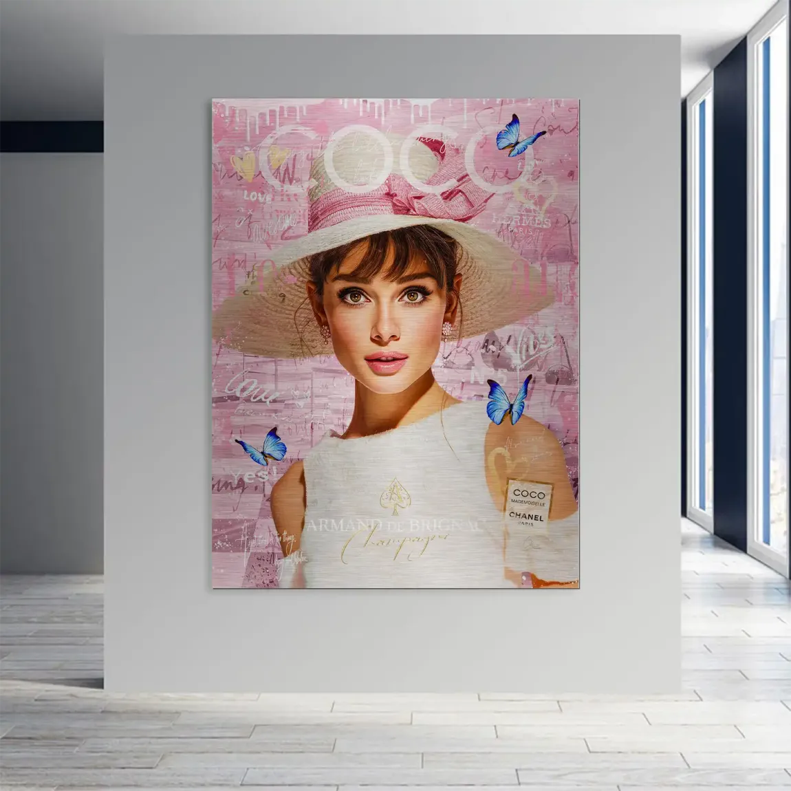 Audrey Hepburn Coco Armand Aludibond Gebürstet INGALERIE