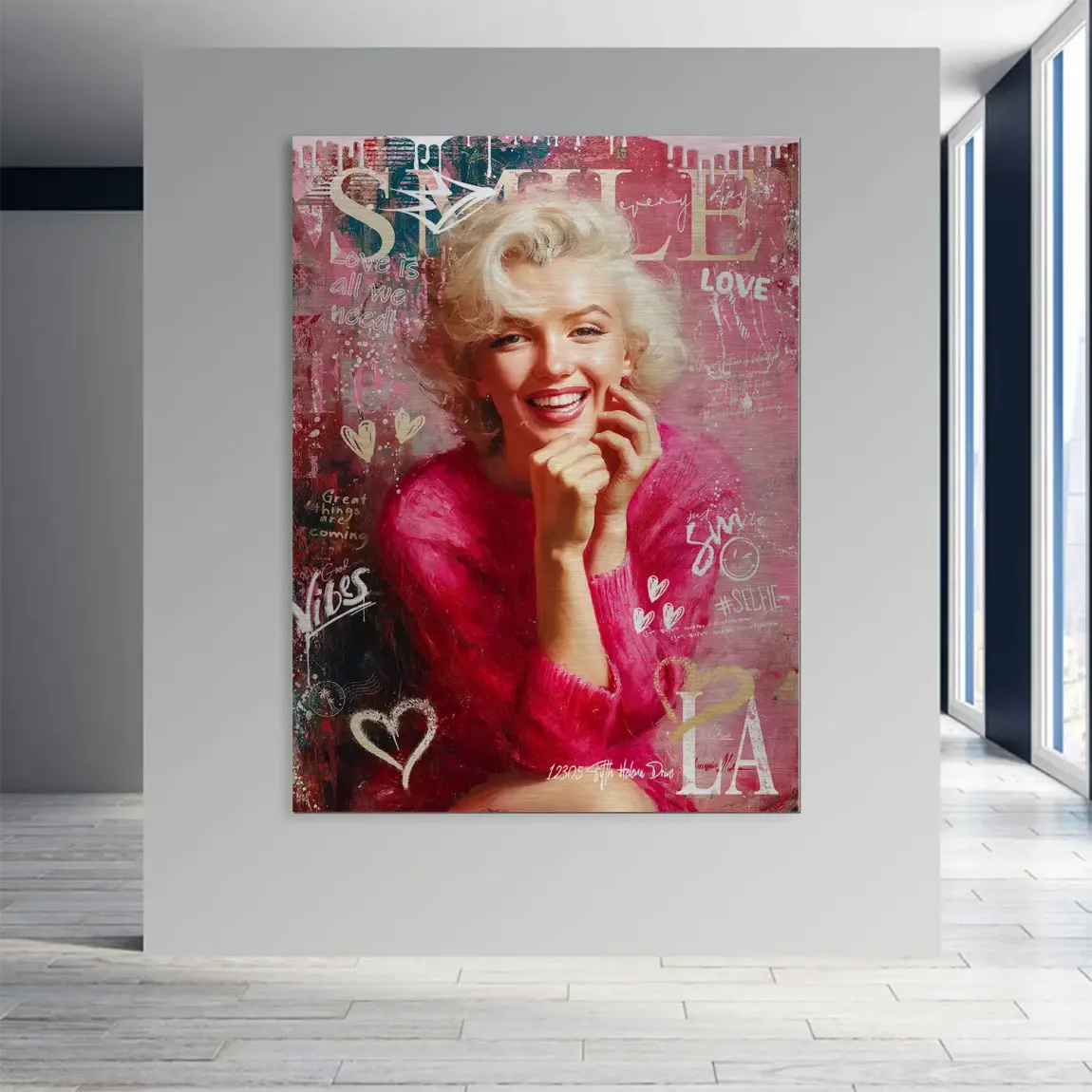 Smile in Pink Aludibond Gebürstet Bild INGALERIE