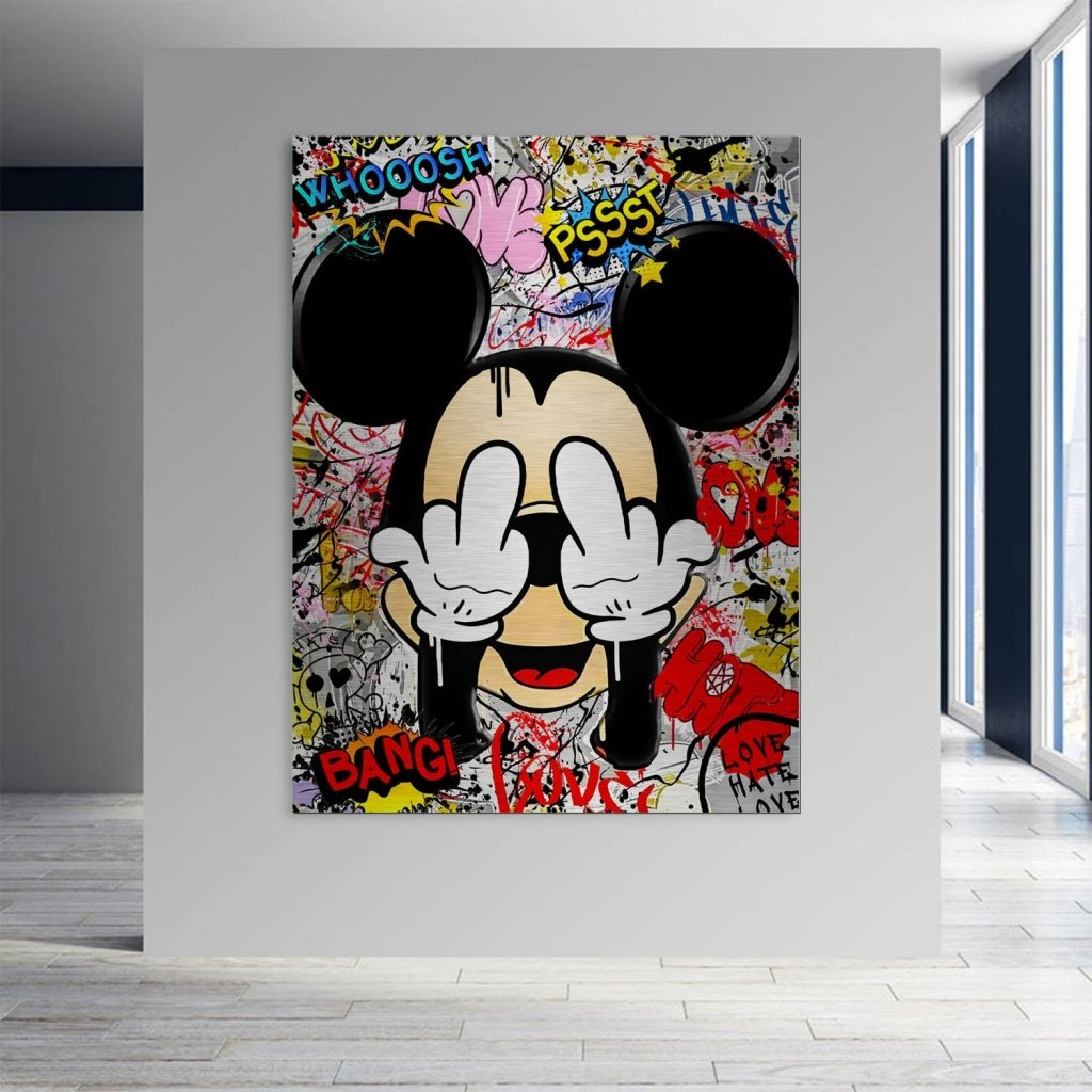 Bad Micky Graffiti Art Alu Gebürstet Bild INGALERIE
