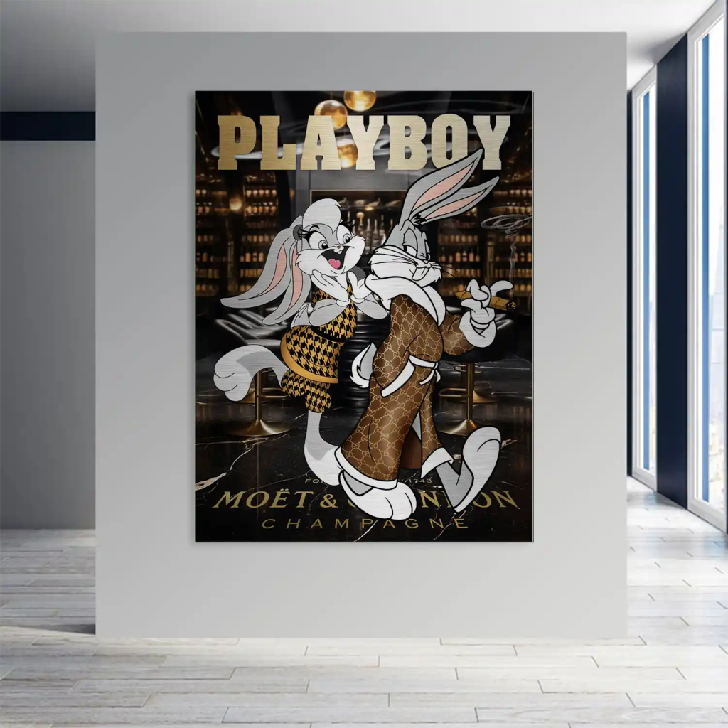 Mr. Bild Bunny Playboy Style Alu Gebürstet INGALERIE
