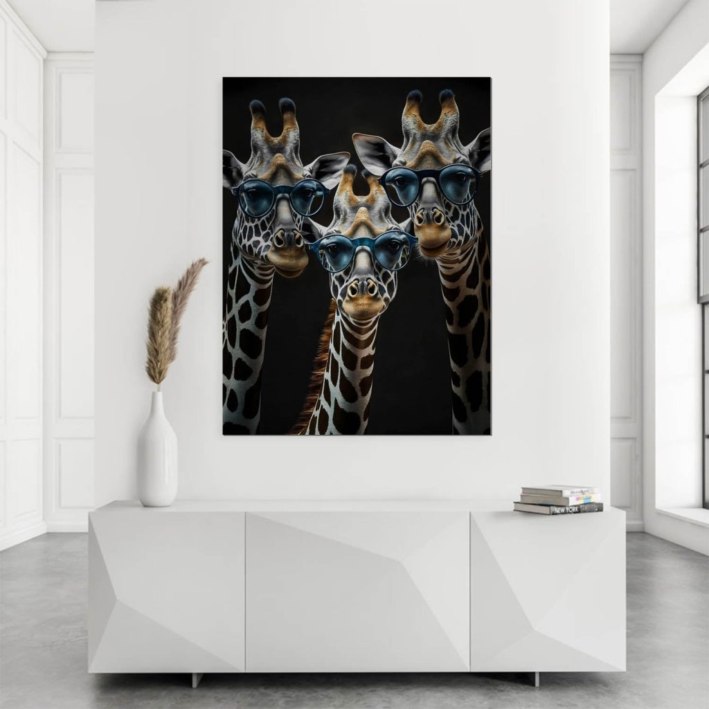 Die Drei Giraffen Aludibond Brush Bild INGALERIE