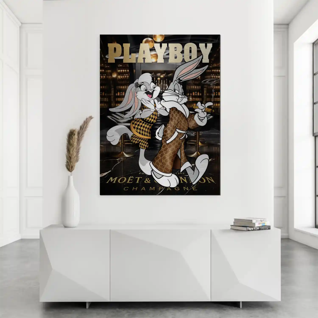 Mr. Bild Bunny Playboy Style Alu Gebürstet INGALERIE