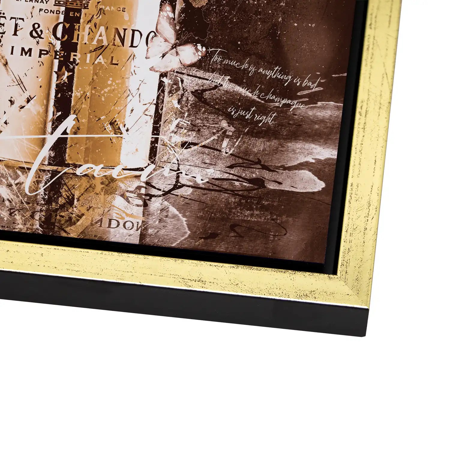 Champagner Je Taime Retro AluDibond Bild INGALERIE