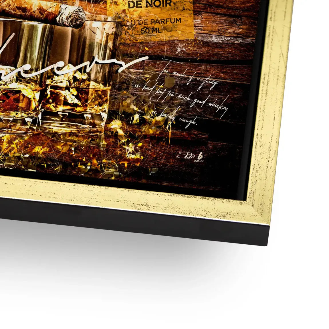 Whisky Holz und Eleganz Alu Dibond Bild INGALERIE