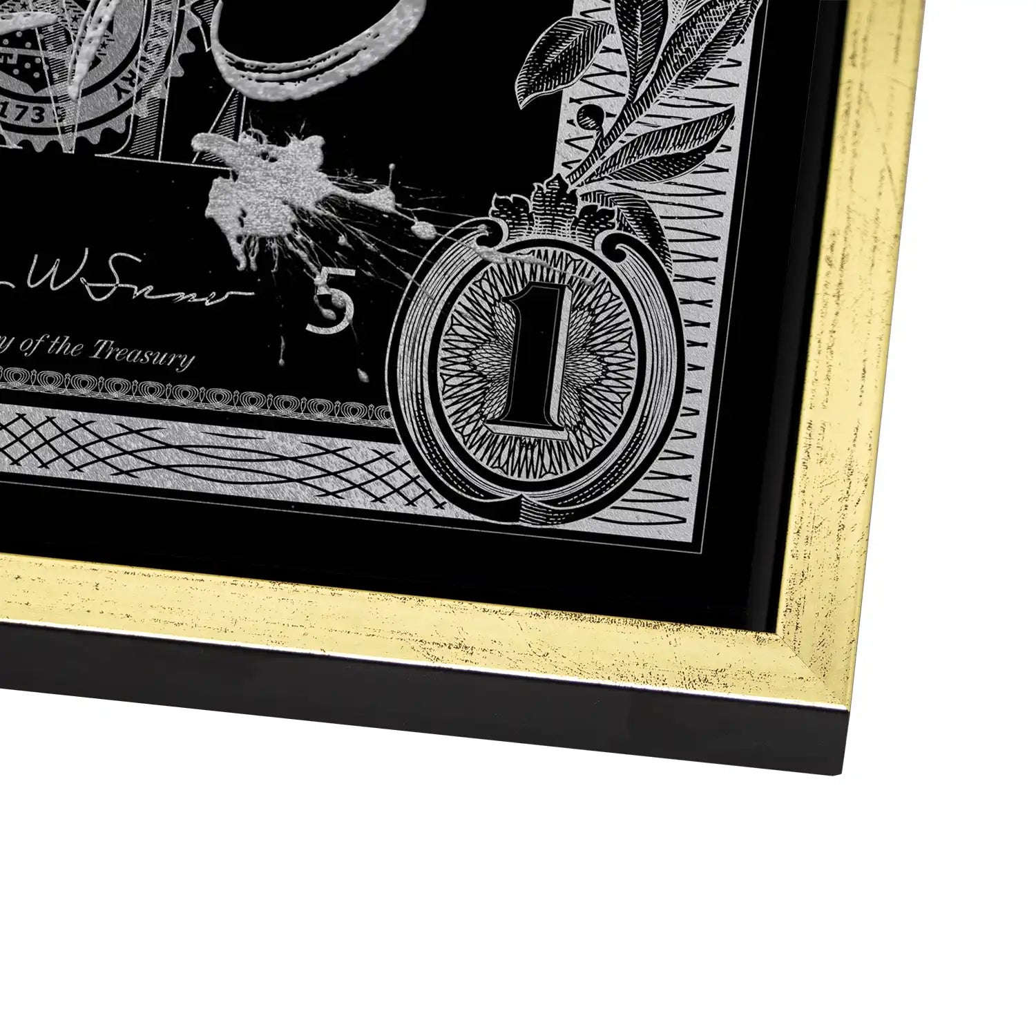 Monney Never Sleeps Dollar Silver AluDibond Bild INGALERIE