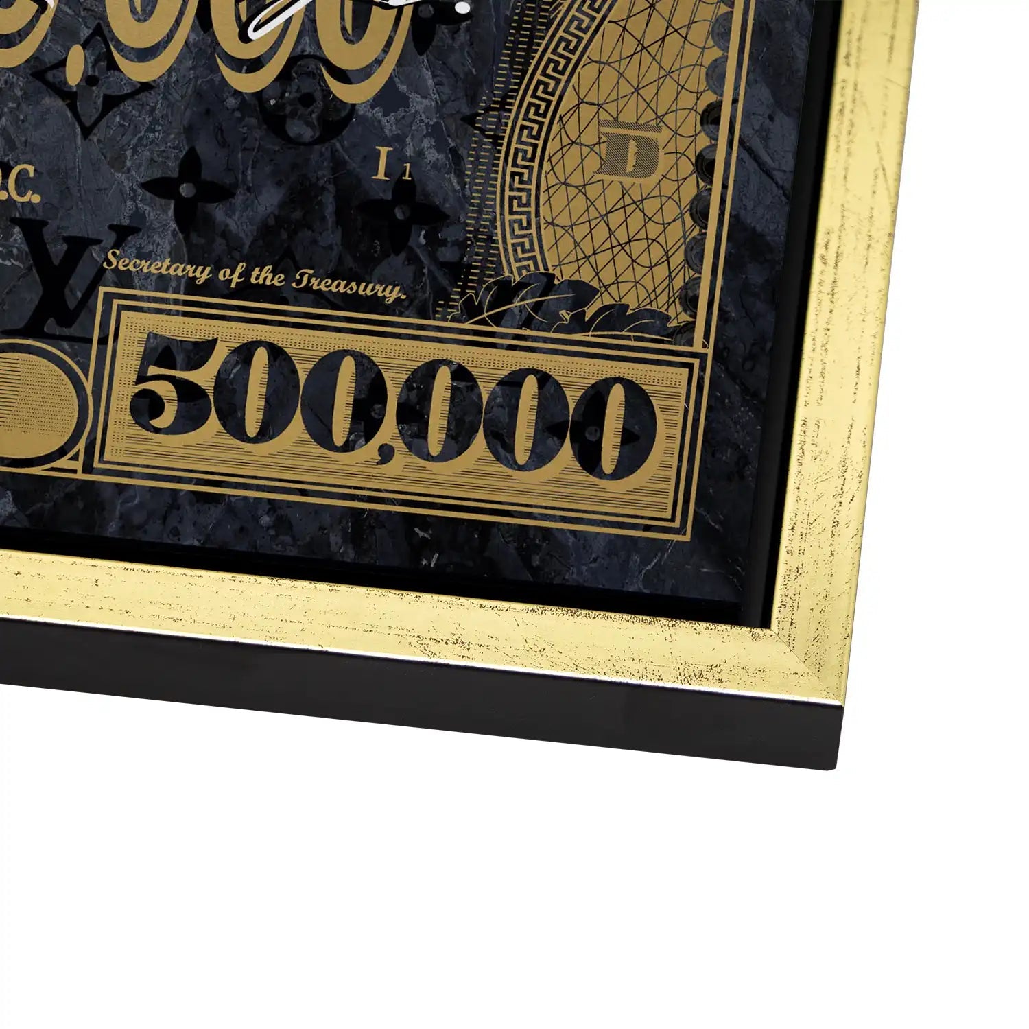 Micky Goofy Donald Gold Dollar AluDibond Bild INGALERIE