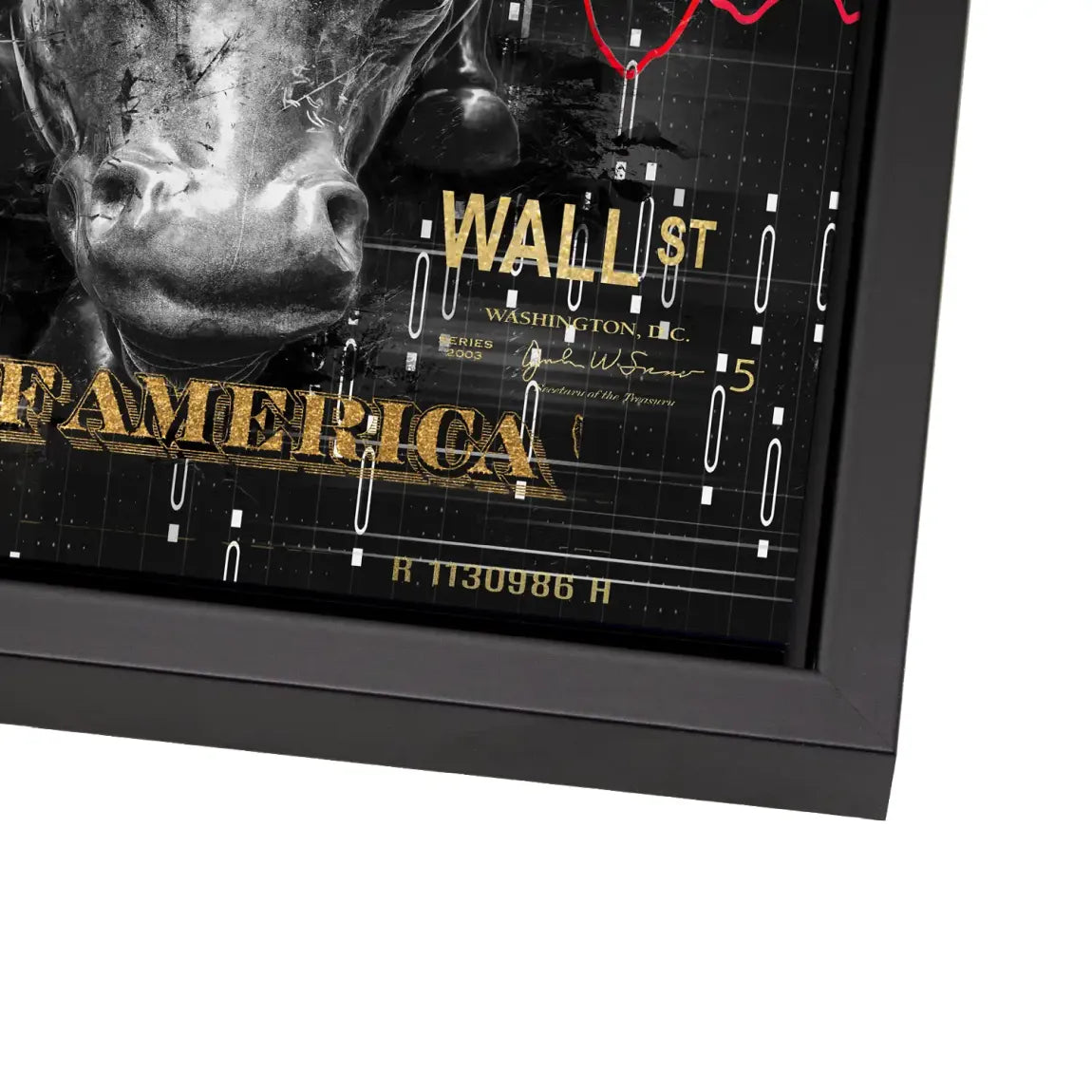 Dagobert Duck Wallstreet Black Gold Alu Dibond Bild