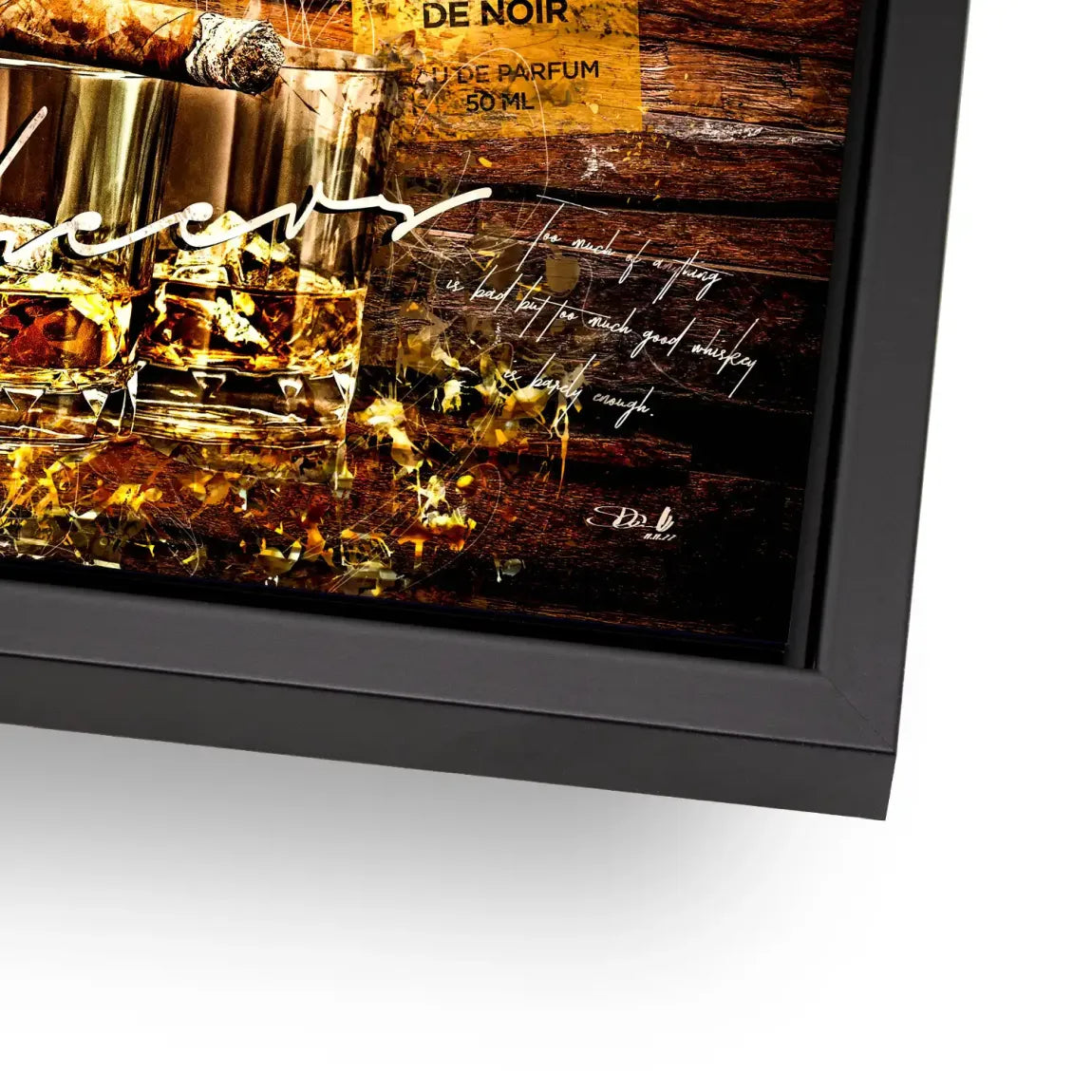Whisky Holz und Eleganz Alu Dibond Bild INGALERIE