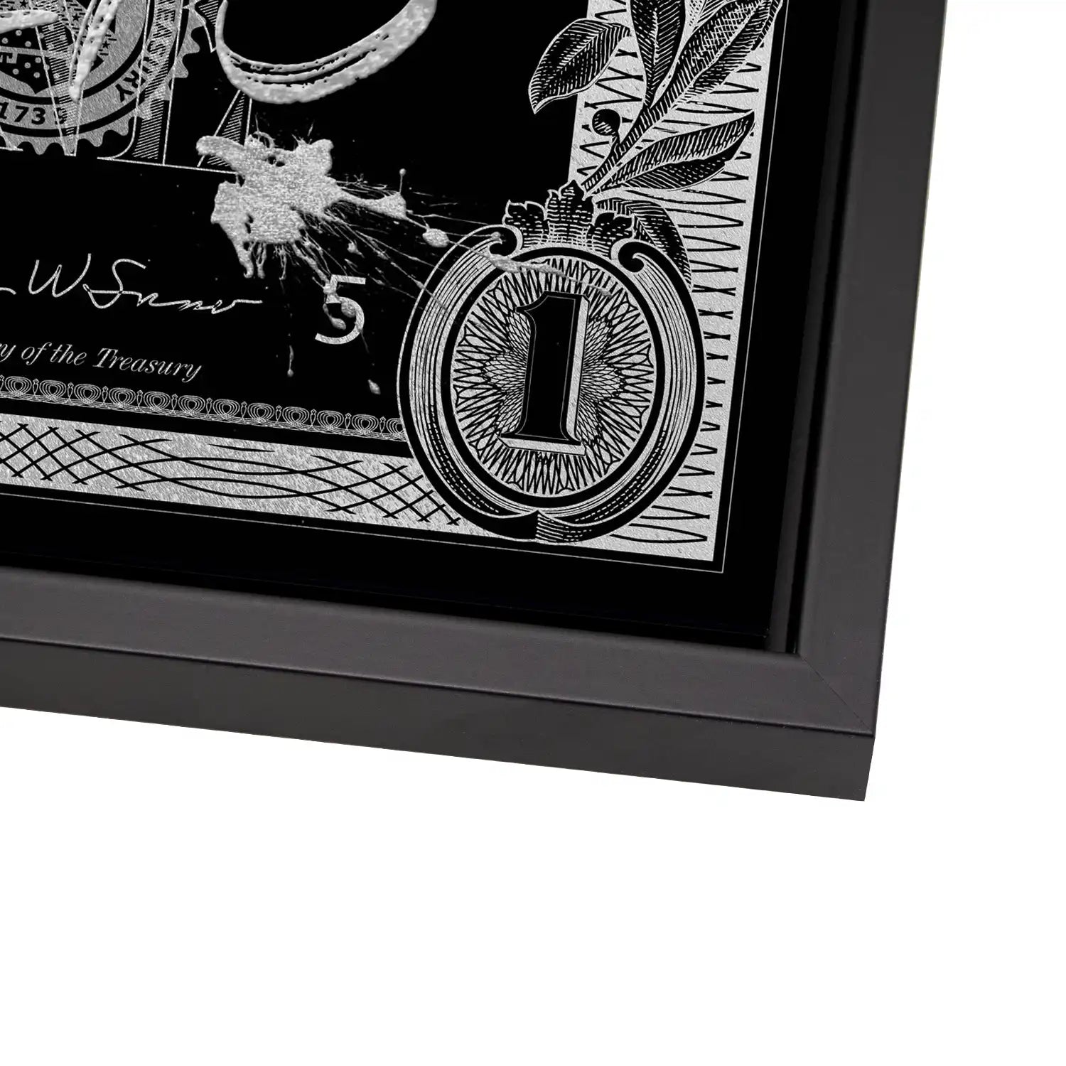 Monney Never Sleeps Dollar Silver AluDibond Bild INGALERIE