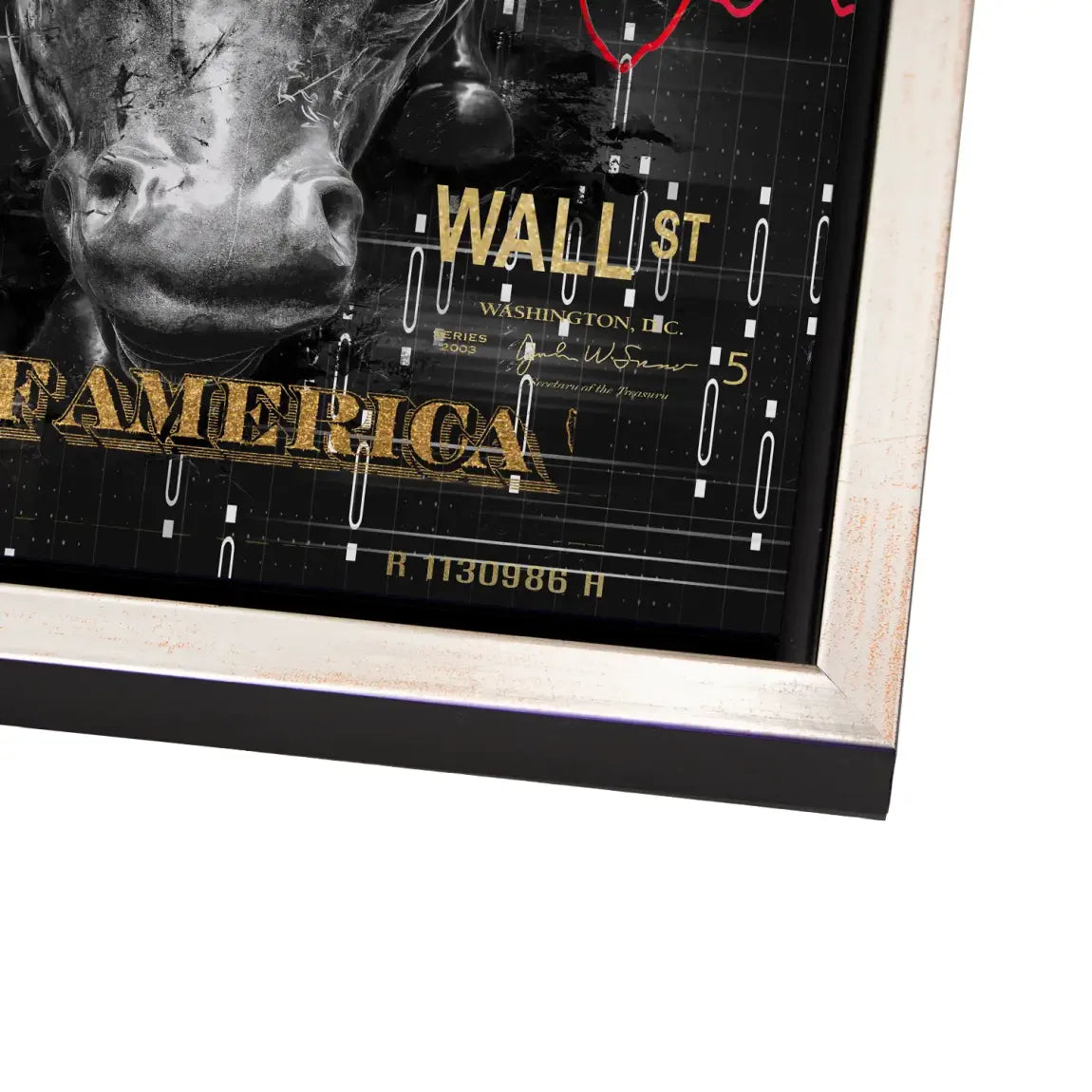Dagobert Duck Wallstreet Black Gold Alu Dibond Bild