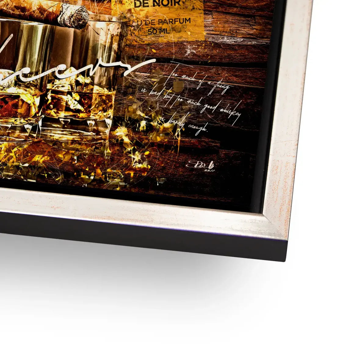 Whisky Holz und Eleganz Alu Dibond Bild INGALERIE