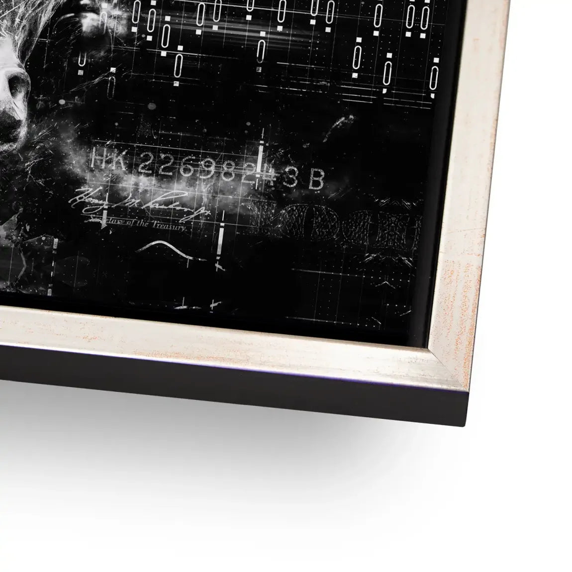Börsenbulle Noir AluDibond Wandbild