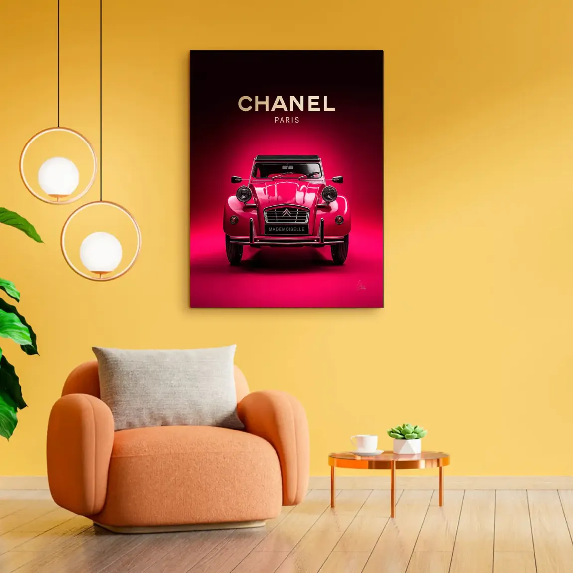 Mademoiselle Chic 2CV Alu Dibond Bild